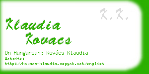 klaudia kovacs business card