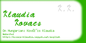 klaudia kovacs business card